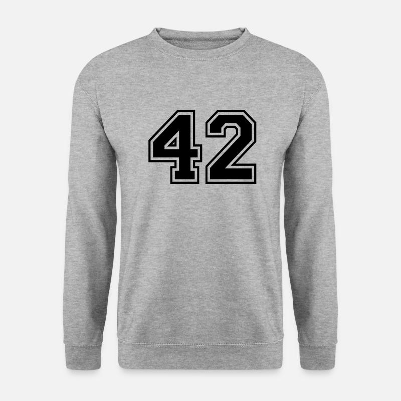 42 - Unisex Pullover - Weißgrau meliert