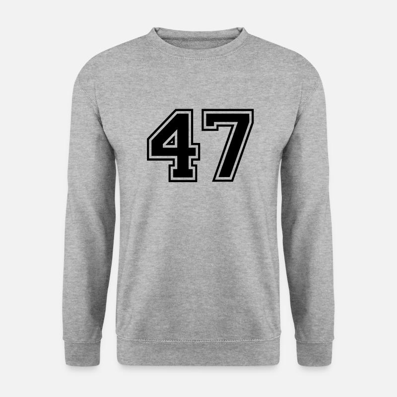 47 - Unisex Pullover - Weißgrau meliert