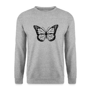 butterfly - Unisex Sweatshirt - salt & pepper - Front - Alina (178cm) & Michal (187cm)