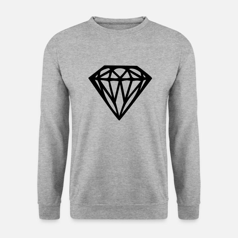 diamond - diamant - Unisex Pullover - Weißgrau meliert