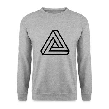 Triangle Visual Illusion - Unisex Sweatshirt - salt & pepper - Front - Alina (178cm) & Michal (187cm)
