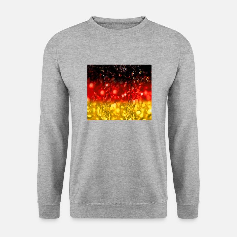 03 Deutschlandflagge Deutschlandfahne Glitzer - Unisex Pullover - Weißgrau meliert