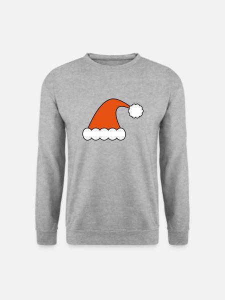 Weihnachtsmütze clipart Weihnachten Motiv - Unisex Pullover - Weißgrau meliert