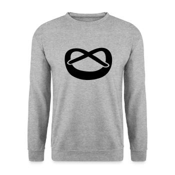 brezel__f1 - Unisex Pullover - Weißgrau meliert - Vorne - Alina (178cm) & Michal (187cm)