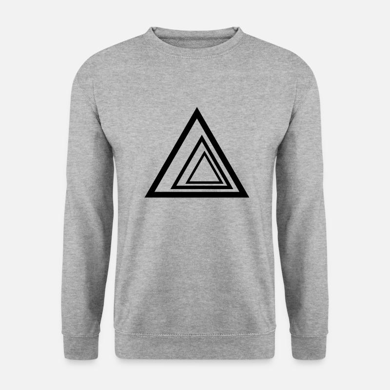 Dreiecke - Unisex Pullover - Weißgrau meliert