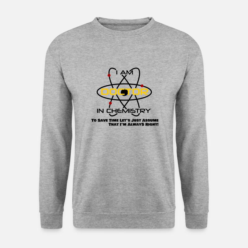 Doktor Kemi PhD Gift Idea Graduating Chemist - Unisex sweater - hvidgrå meleret