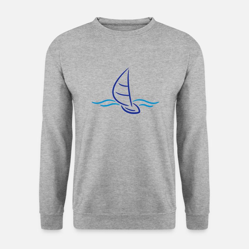 Sailing Boad And Waves Logo - Unisex Sweatshirt - salt & pepper
