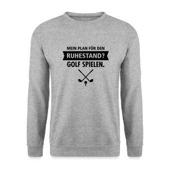 Ruhestand - Golf - Unisex Pullover - Weißgrau meliert - Vorne - Alina (178cm) & Michal (187cm)