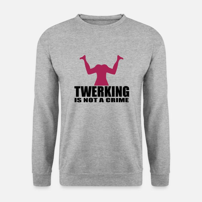 twerking Spaß Zitat Verbrechen - Unisex Pullover - Weißgrau meliert