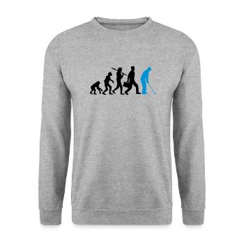 Golf spielen Evolution - Unisex Pullover - Weißgrau meliert - Vorne - Alina (178cm) & Michal (187cm)