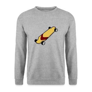 Ein schönes Longboard - Unisex Pullover - Weißgrau meliert - Vorne - Alina (178cm) & Michal (187cm)