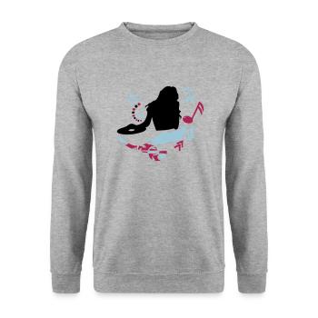 female DJ - Unisex Sweatshirt - salt & pepper - Front - Alina (178cm) & Michal (187cm)