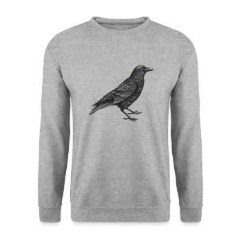crow bird - Unisex Sweatshirt - salt & pepper - Front - Alina (178cm) & Michal (187cm)