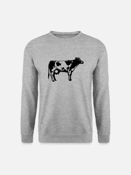 logo de vache - Sweat-shirt Unisexe - gris chiné