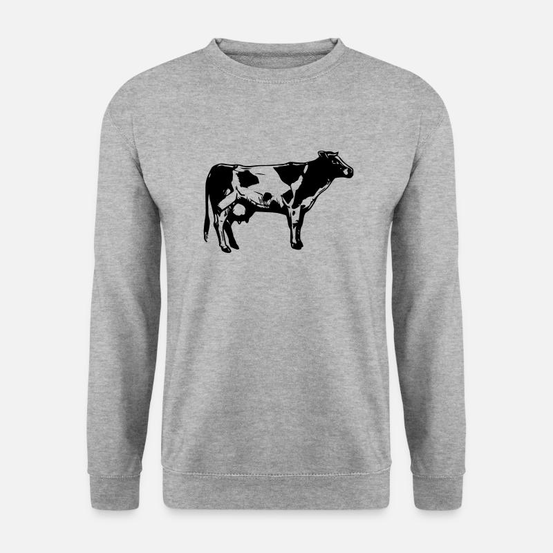 Kuh-Logo - Unisex Pullover - Weißgrau meliert