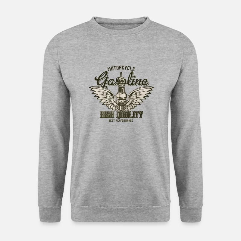 motorcycle gasoline - Unisex Pullover - Weißgrau meliert