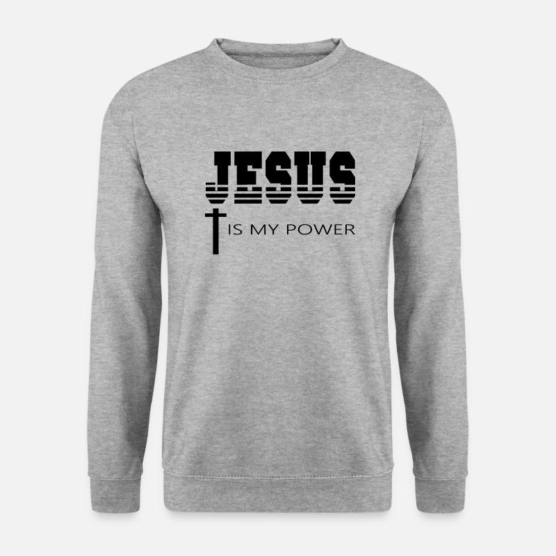 Jesus Christ Gott God - Unisex Pullover - Weißgrau meliert