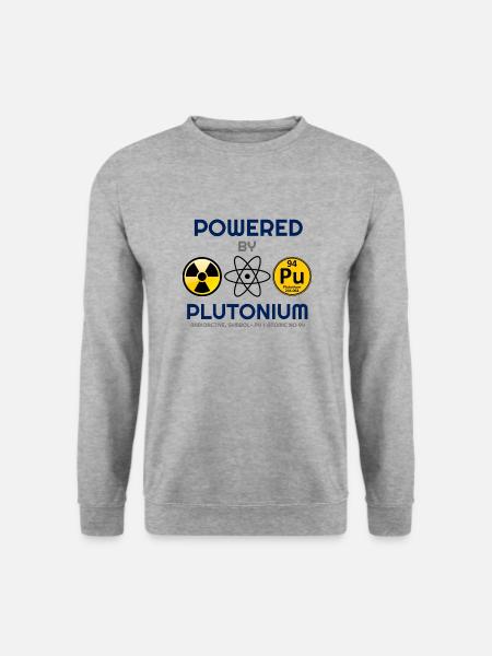 Alles dreht sich um Plutonium, Plutonium, Plutonium Hoo - Unisex Pullover - Weißgrau meliert
