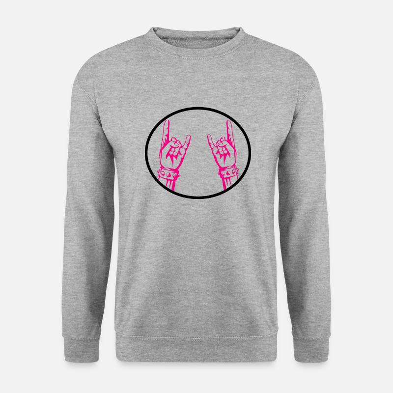 Rock Musik Rock and Roll - Unisex Pullover - Weißgrau meliert