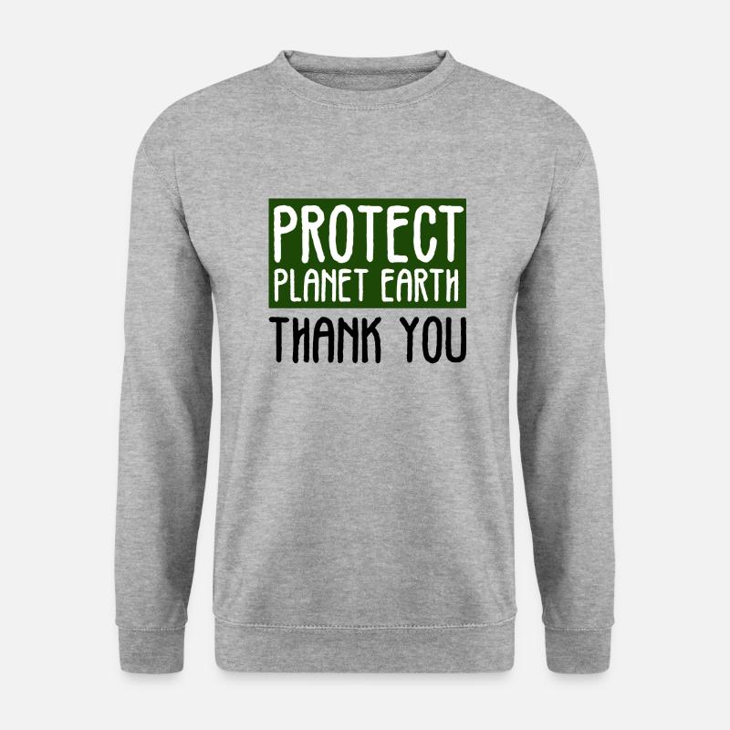 schützt planet Erde danke - Unisex Pullover - Weißgrau meliert