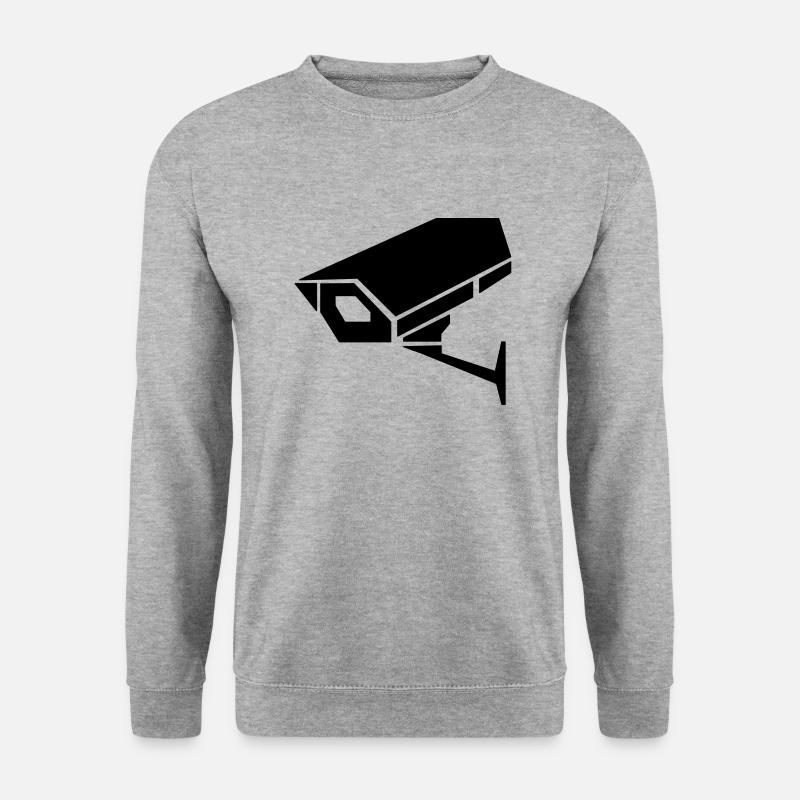 überwachungskamera - Unisex Pullover - Weißgrau meliert