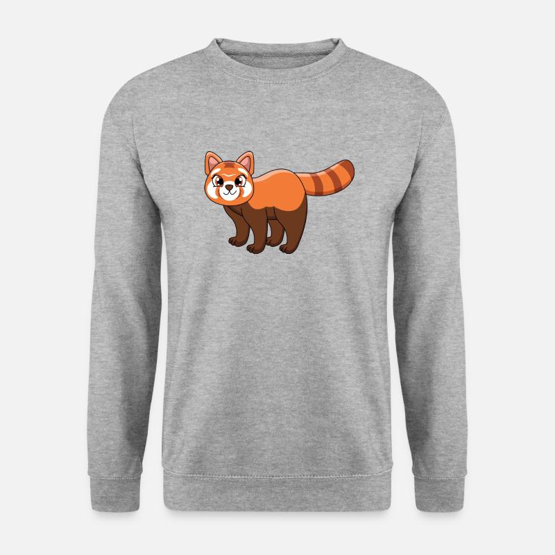 Roter Panda - Unisex Pullover - Weißgrau meliert