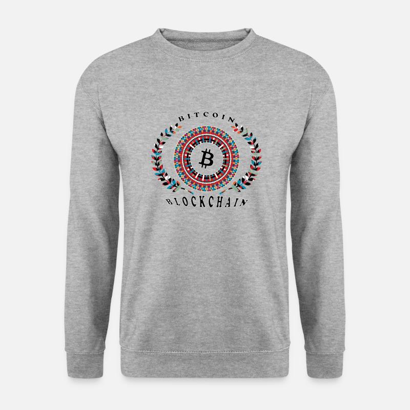 Bitcoin Blockchain - Unisex Pullover - Weißgrau meliert