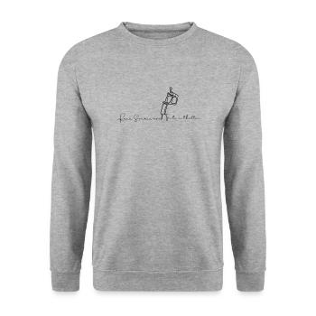 Tattoo Tinte - Unisex Pullover - Weißgrau meliert - Vorne - Alina (178cm) & Michal (187cm)
