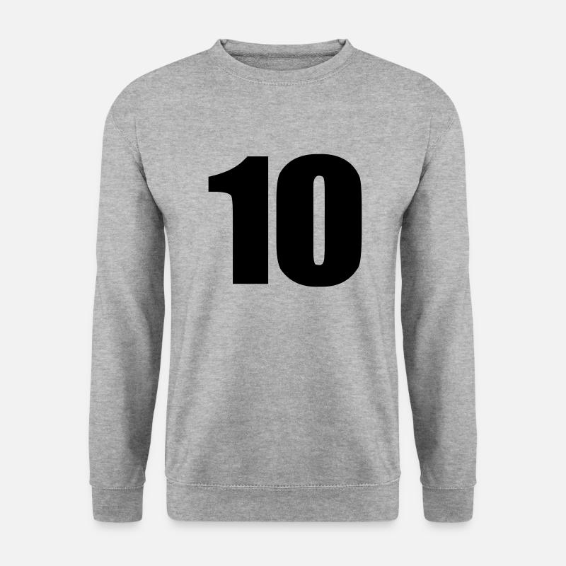 10 - Unisex Pullover - Weißgrau meliert