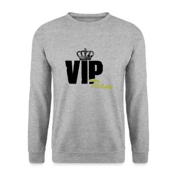 vip team - Unisex Sweatshirt - salt & pepper - Front - Alina (178cm) & Michal (187cm)