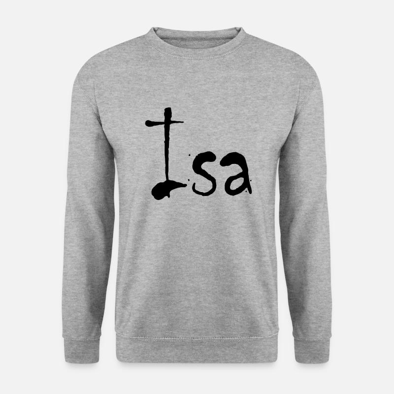 isa - Unisex Pullover - Weißgrau meliert