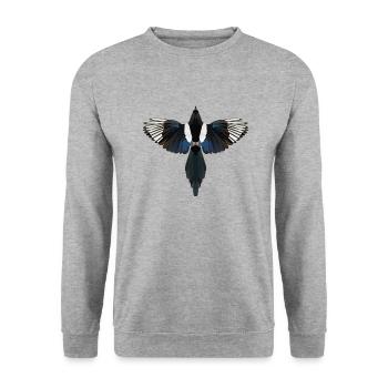 Polyart Elster - Unisex Pullover - Weißgrau meliert - Vorne - Alina (178cm) & Michal (187cm)
