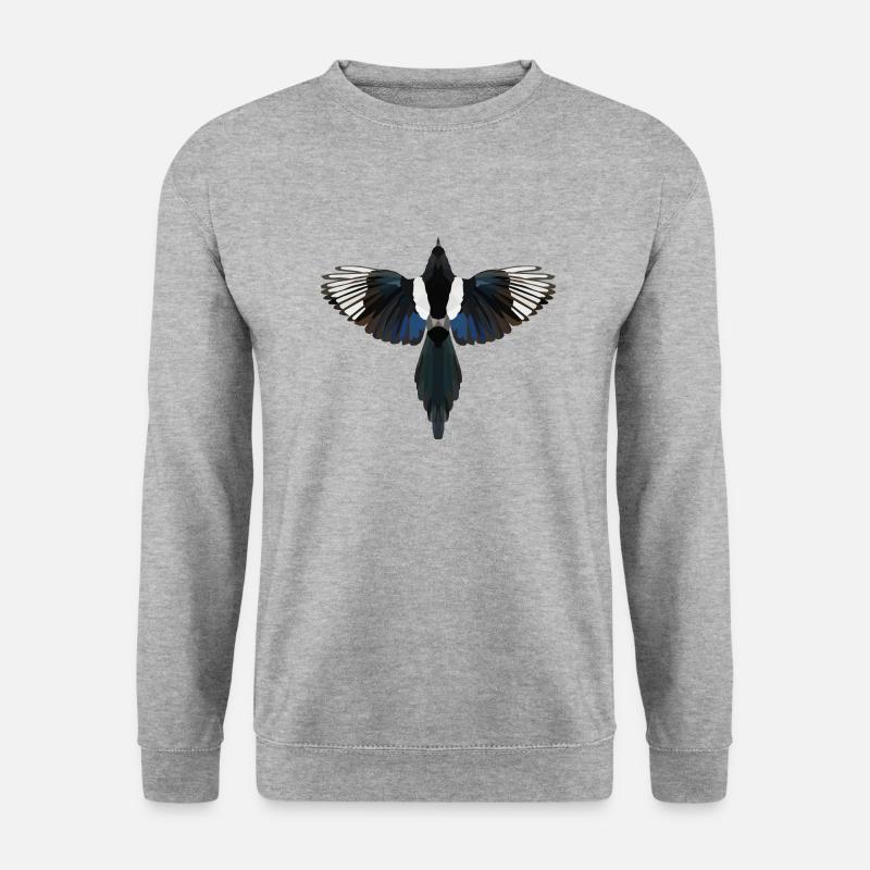 Polyart Elster - Unisex Pullover - Weißgrau meliert