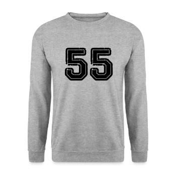 55 - Unisex Sweatshirt - salt & pepper - Front - Alina (178cm) & Michal (187cm)