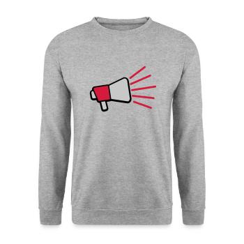 Loud Speech Symbol Megaphone - Unisex Sweatshirt - salt & pepper - Front - Alina (178cm) & Michal (187cm)