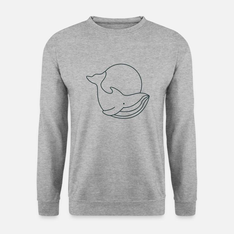 Cute whale circle - Unisex Sweatshirt - salt & pepper