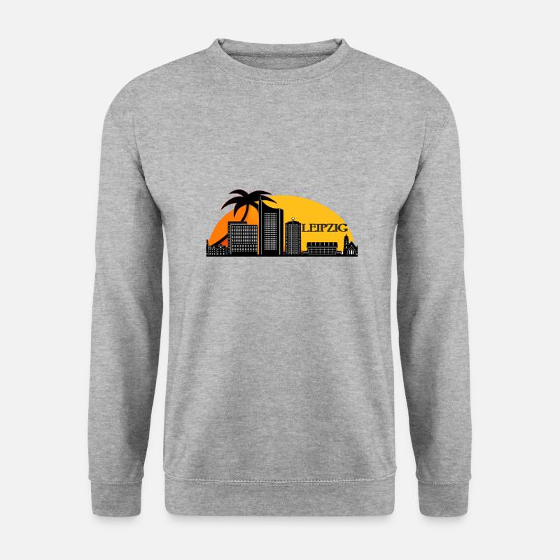 Leipzig Skyline - Unisex Pullover - Weißgrau meliert