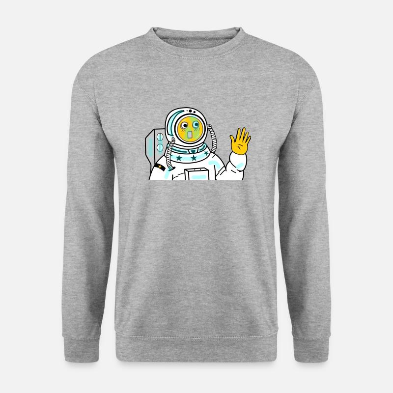 Astronauten Lustig - Unisex Pullover - Weißgrau meliert
