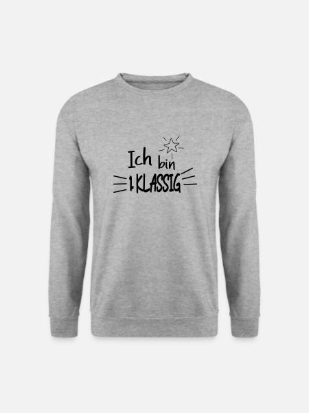 Ich bin 1 Klassig - Unisex Pullover - Weißgrau meliert