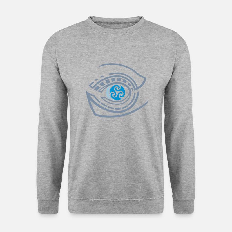 Tribal whale eye - Unisex Pullover - Weißgrau meliert