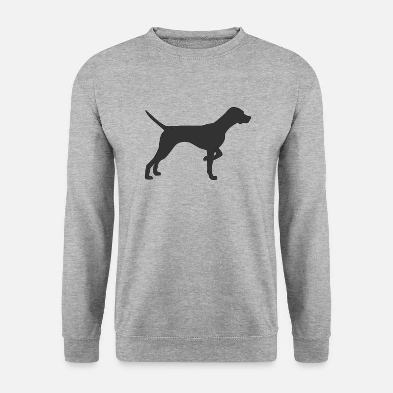 Zeigerhund-Silhouette - Unisex Pullover - Weißgrau meliert