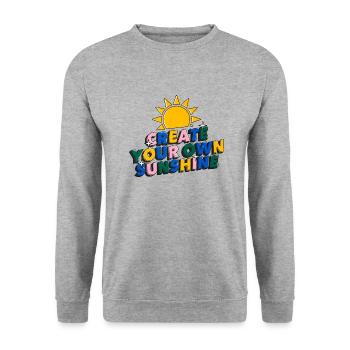 Create your own sunshine Positive Vibes Motivation - Sweat-shirt Unisexe - gris chiné - Devant - Alina (178cm) & Michal (187cm)
