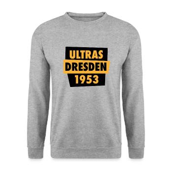 Ultras - Dresden - 1953 - Sachsen - Unisex Pullover - Weißgrau meliert - Vorne - Alina (178cm) & Michal (187cm)