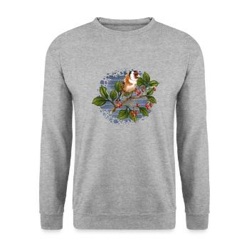 Colorful bird - Unisex Sweatshirt - salt & pepper - Front - Alina (178cm) & Michal (187cm)