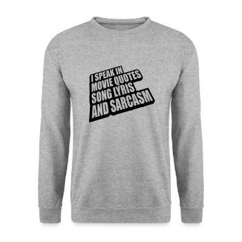 speak lyrics and sarcasm - Unisex Sweatshirt - salt & pepper - Front - Alina (178cm) & Michal (187cm)