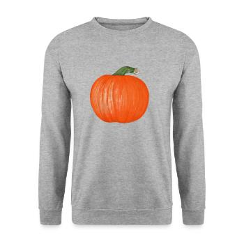 Grosse citrouille pour tous les fans d’Halloween - Sweat-shirt Unisexe - gris chiné - Devant - Alina (178cm) & Michal (187cm)