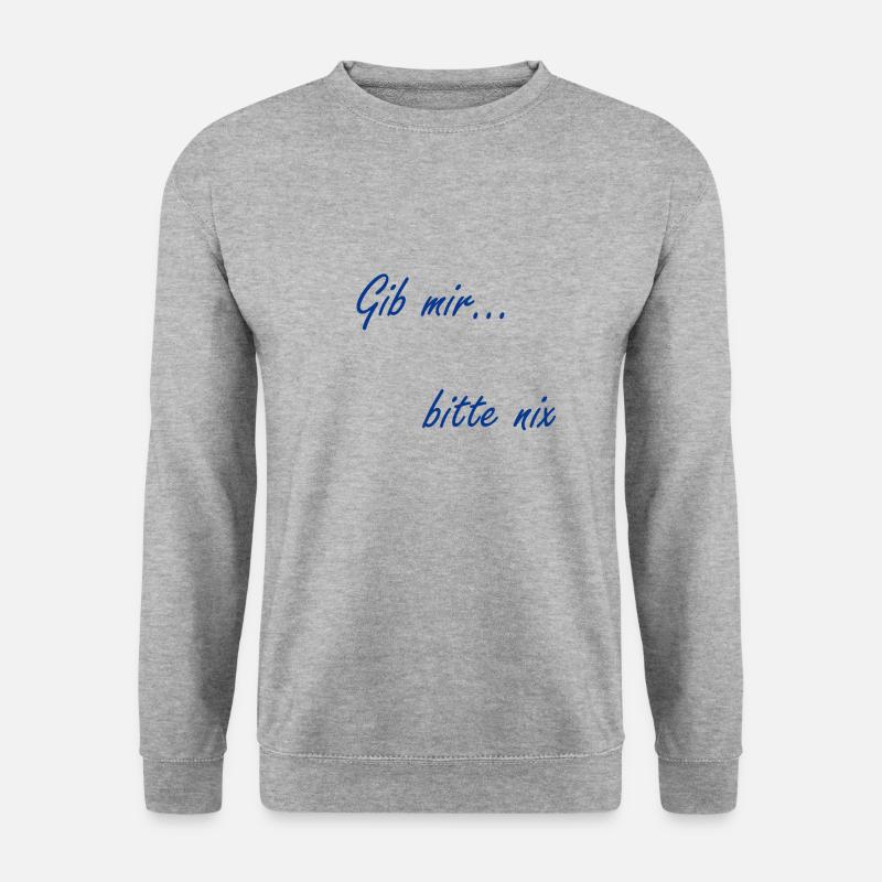 gibmirnix - Unisex Pullover - Weißgrau meliert