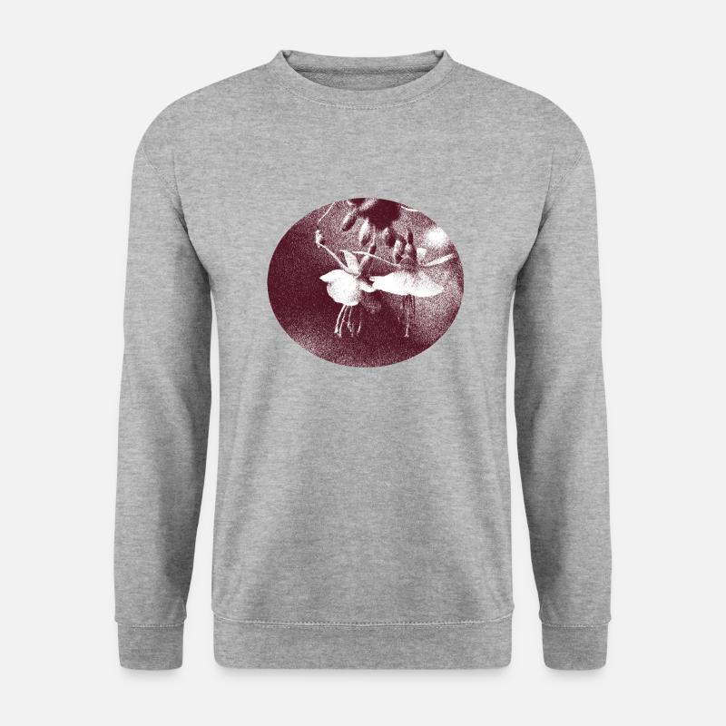 blume retro - Unisex Pullover - Weißgrau meliert