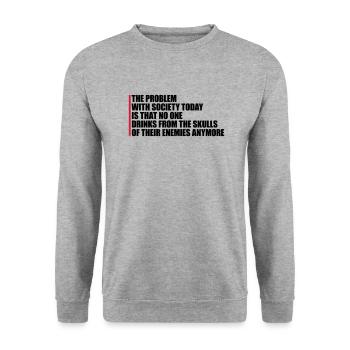 boissons de crânes ennemis - Sweat-shirt Unisexe - gris chiné - Devant - Alina (178cm) & Michal (187cm)