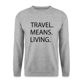 quote camping beer typography travel bug france - Unisex Sweatshirt - salt & pepper - Front - Alina (178cm) & Michal (187cm)